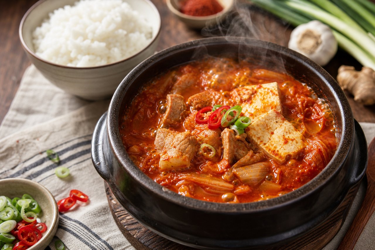 A simmering pot of Asian stew
